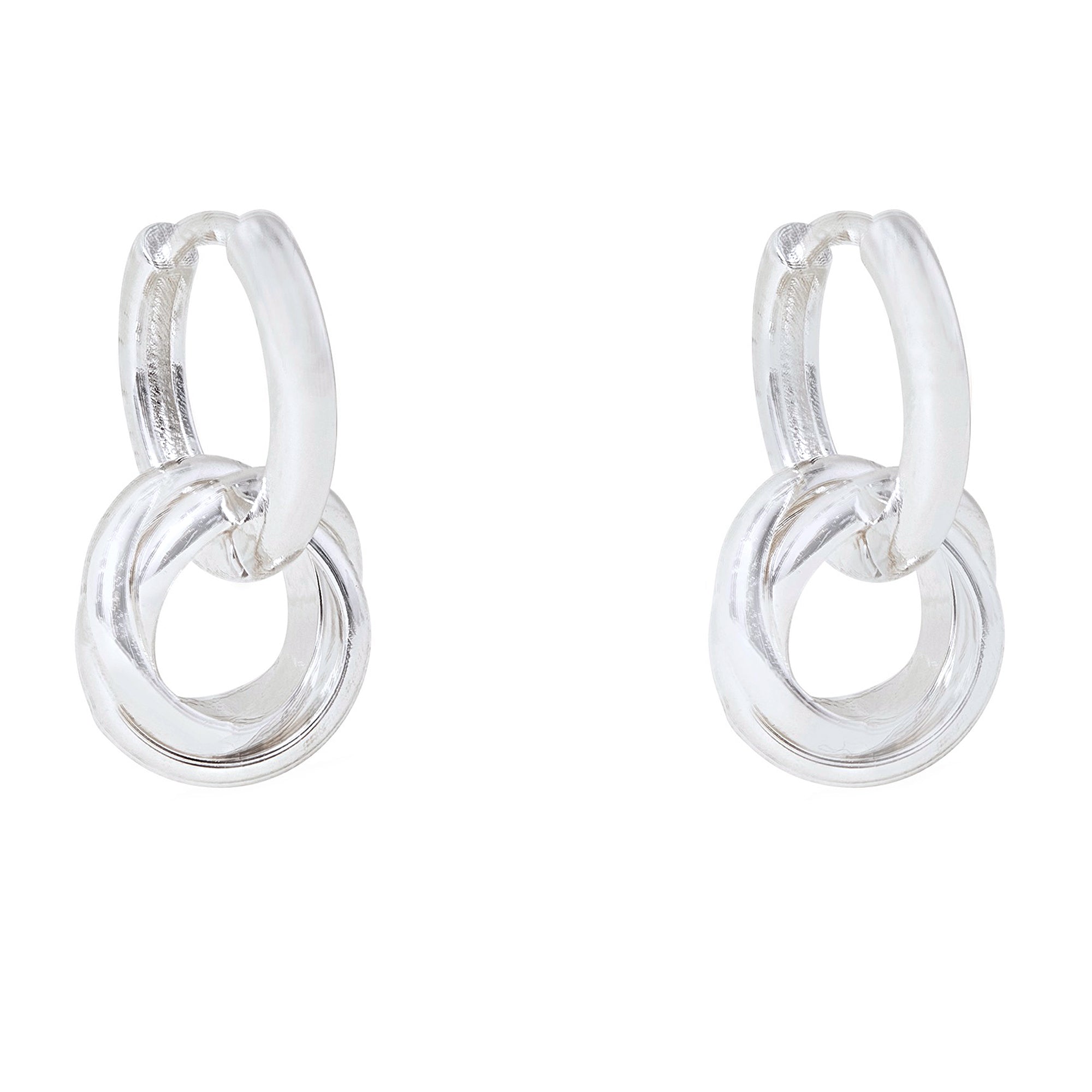 925 Pure Sterling Silver Plated Twisted Charm Hoops
