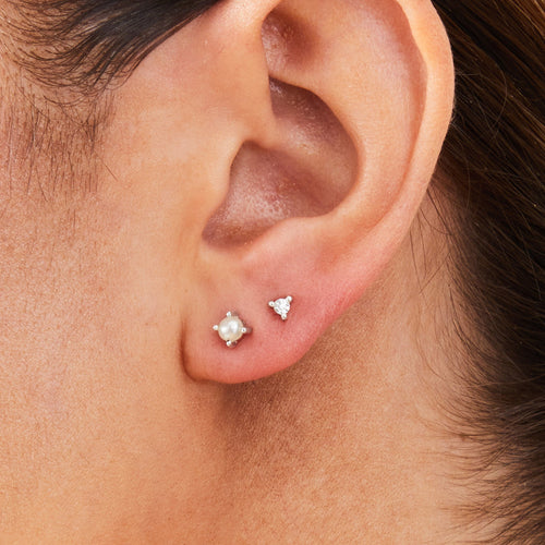 Sterling Silver-Plated Sparkle Earrings Set Of Two