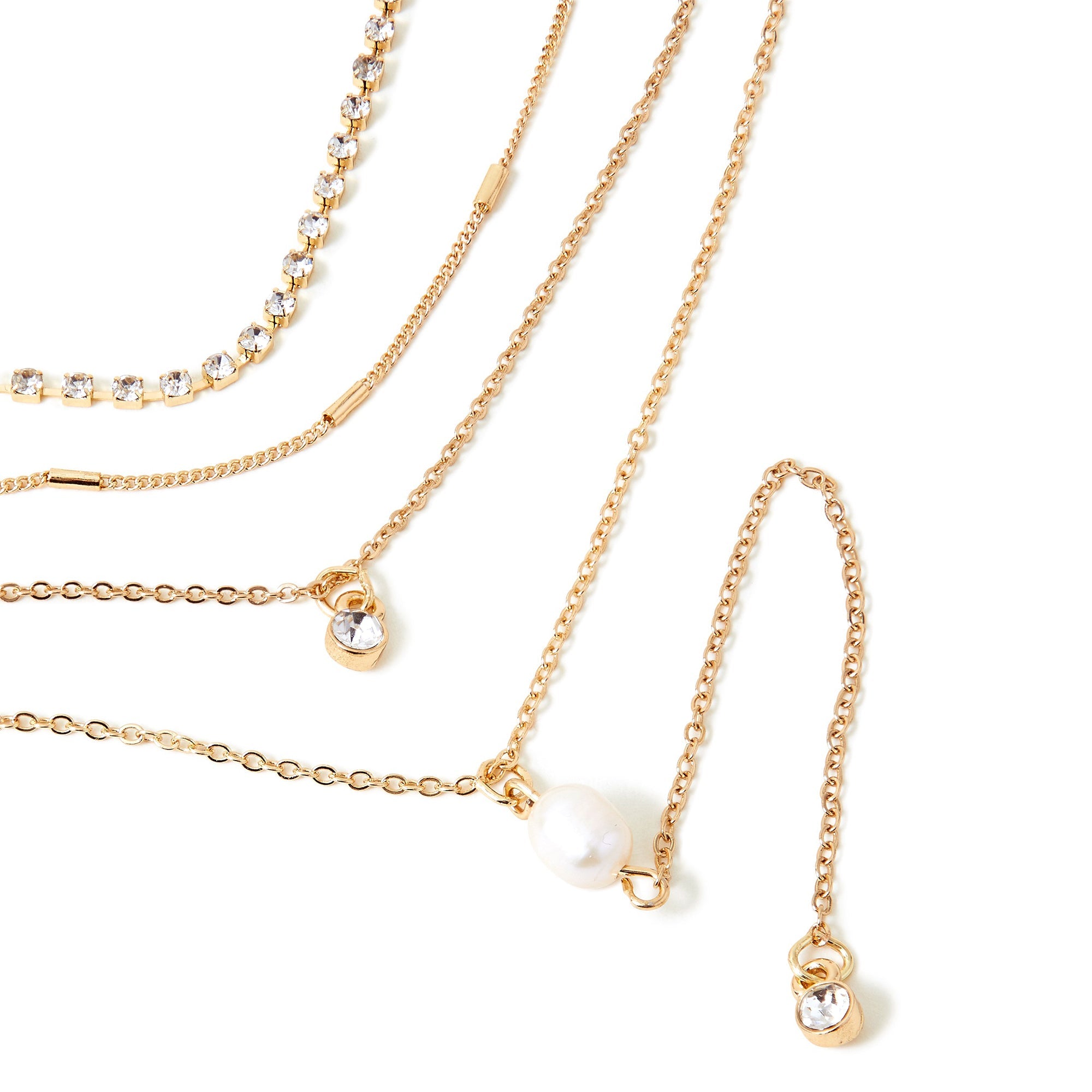 Accessorize London Women's Gold Layered Pearly Necklace