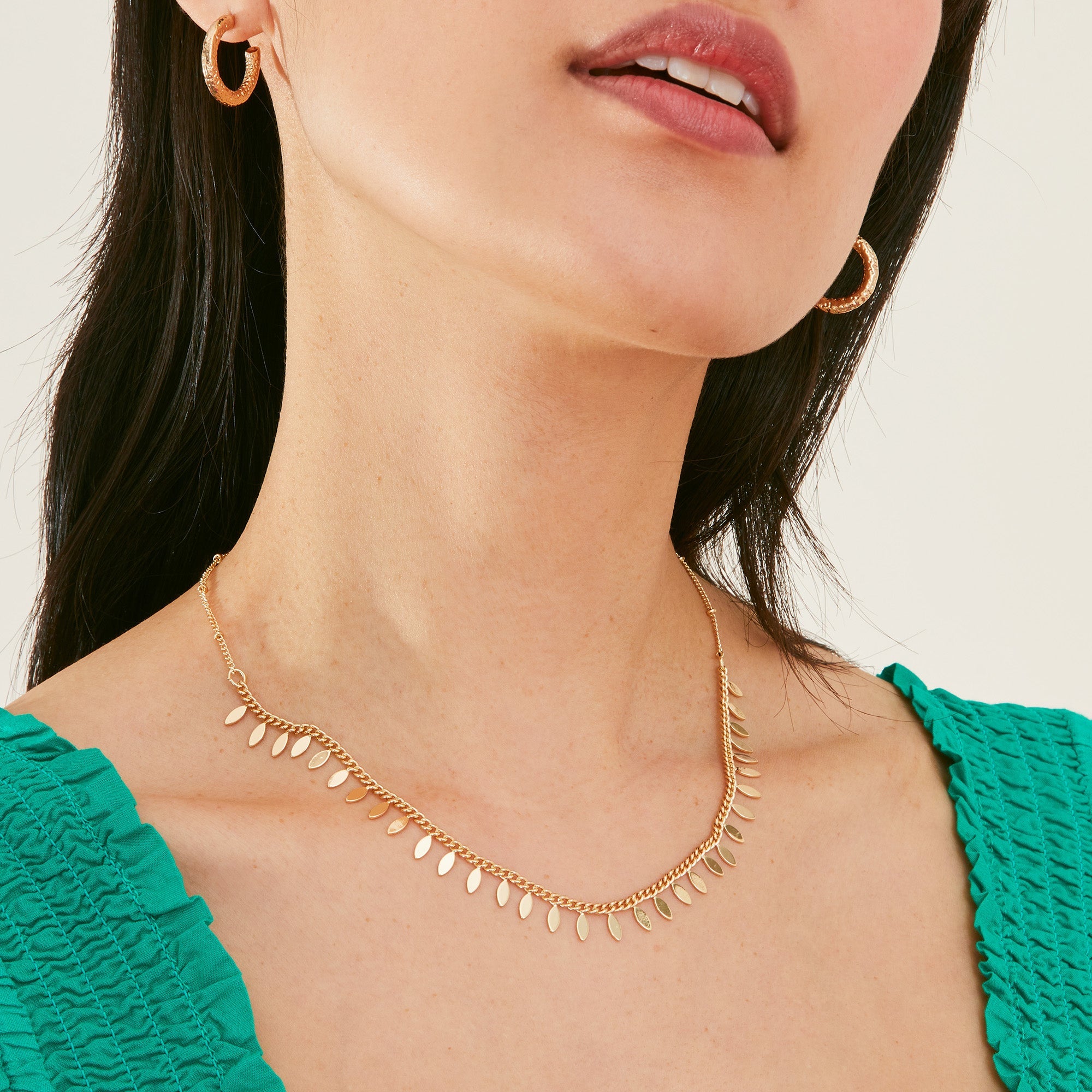 Accessorize London Women's Gold Mini Leaf Necklace