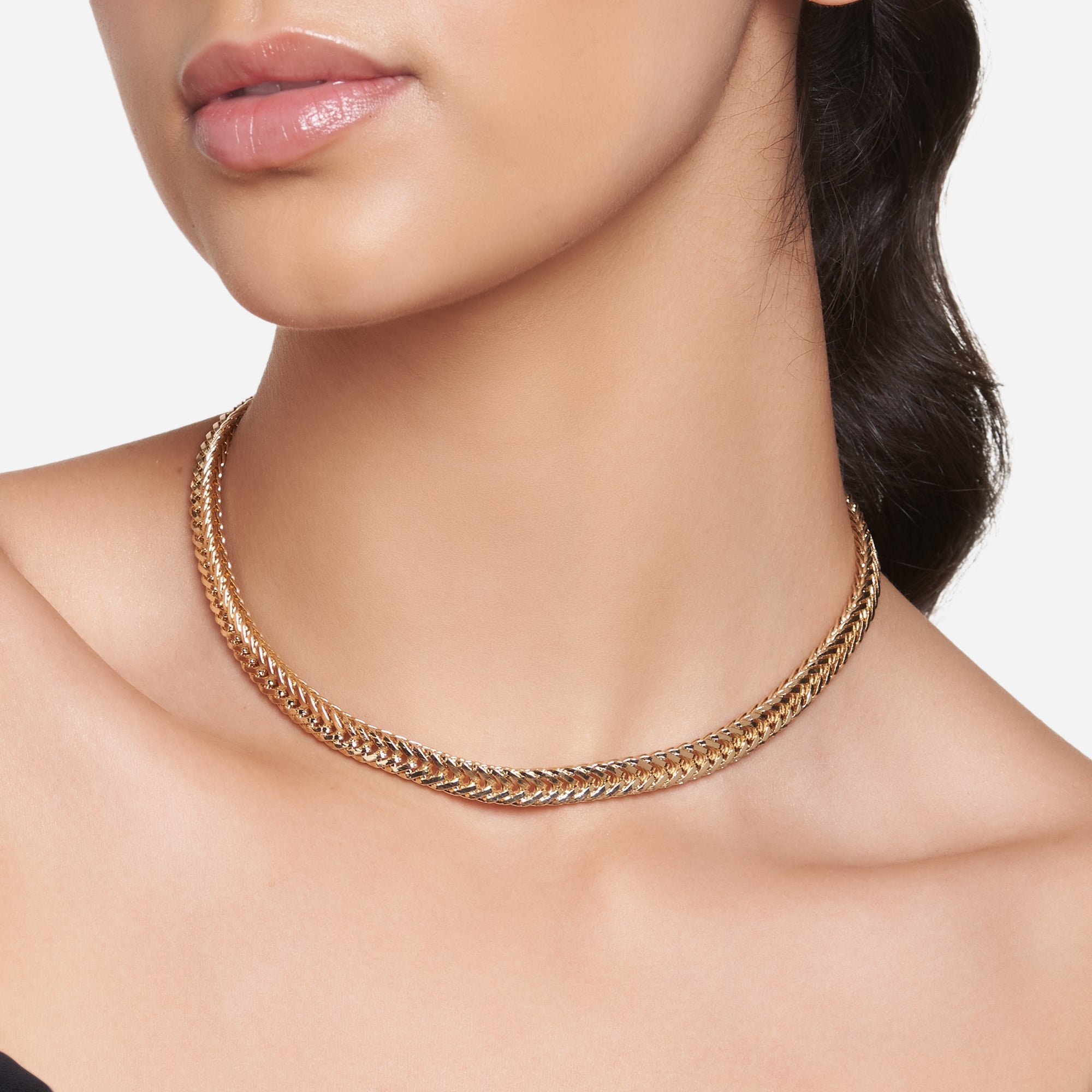 Accessorize London Women's Gold Weaved Chain Necklace