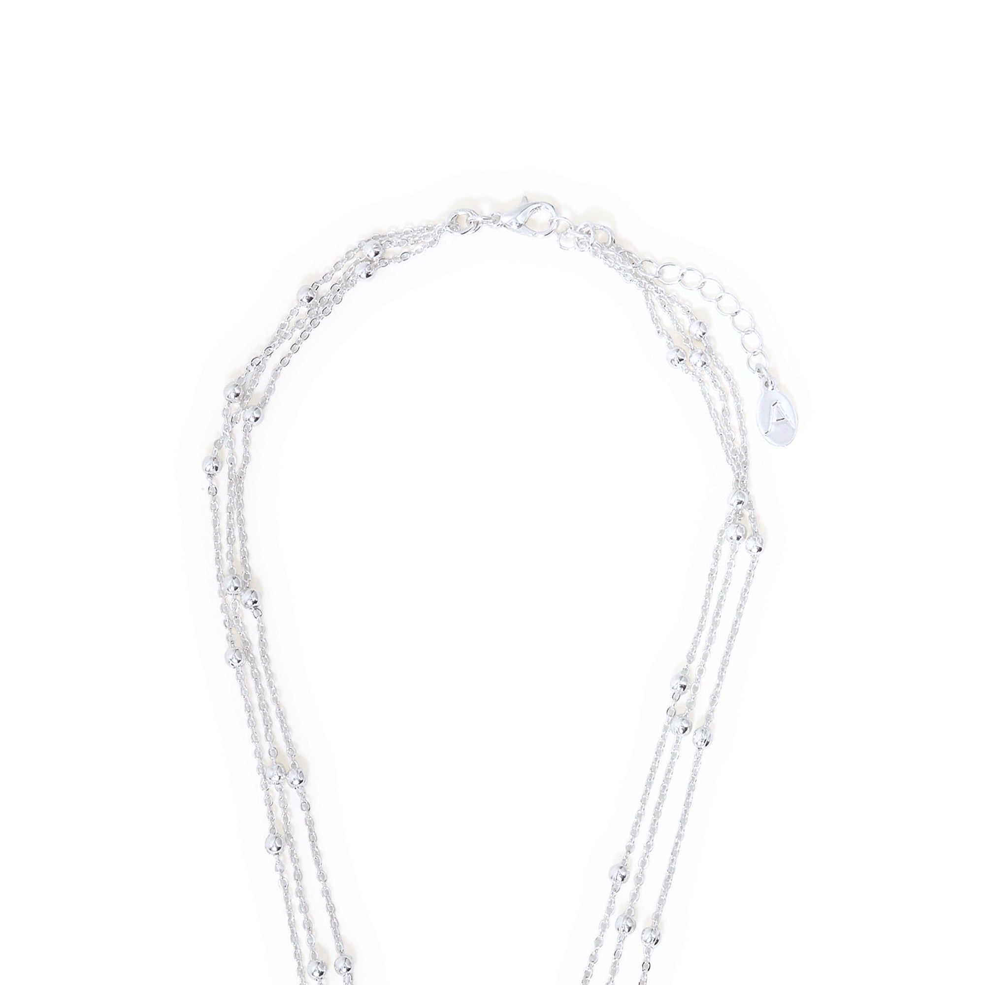 Accessorize London Women's Silver Layered Station Bead Necklace