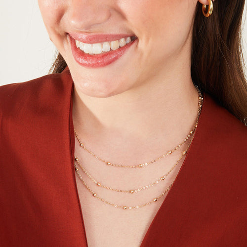 Accessorize London Women's Gold Layered Station Bead Necklace