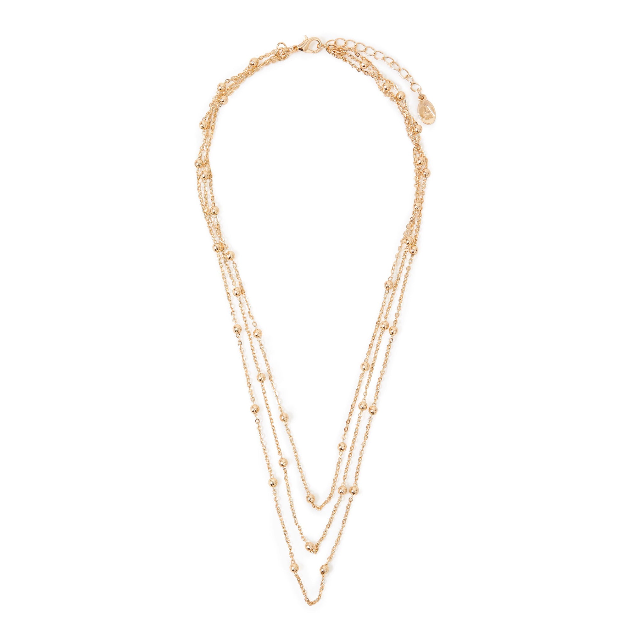 Accessorize London Women's Gold Layered Station Bead Necklace