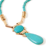 Semi-Precious Turquoise Beaded Pendant Necklace