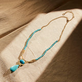 Semi-Precious Turquoise Beaded Pendant Necklace