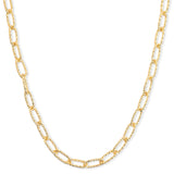 Real Gold Plated Gold Z Diamond Cut Stamp Chain Necklace
