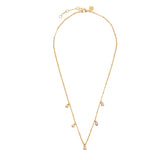 Real Gold Plated Pink Z Sparkle Charm Station Necklace