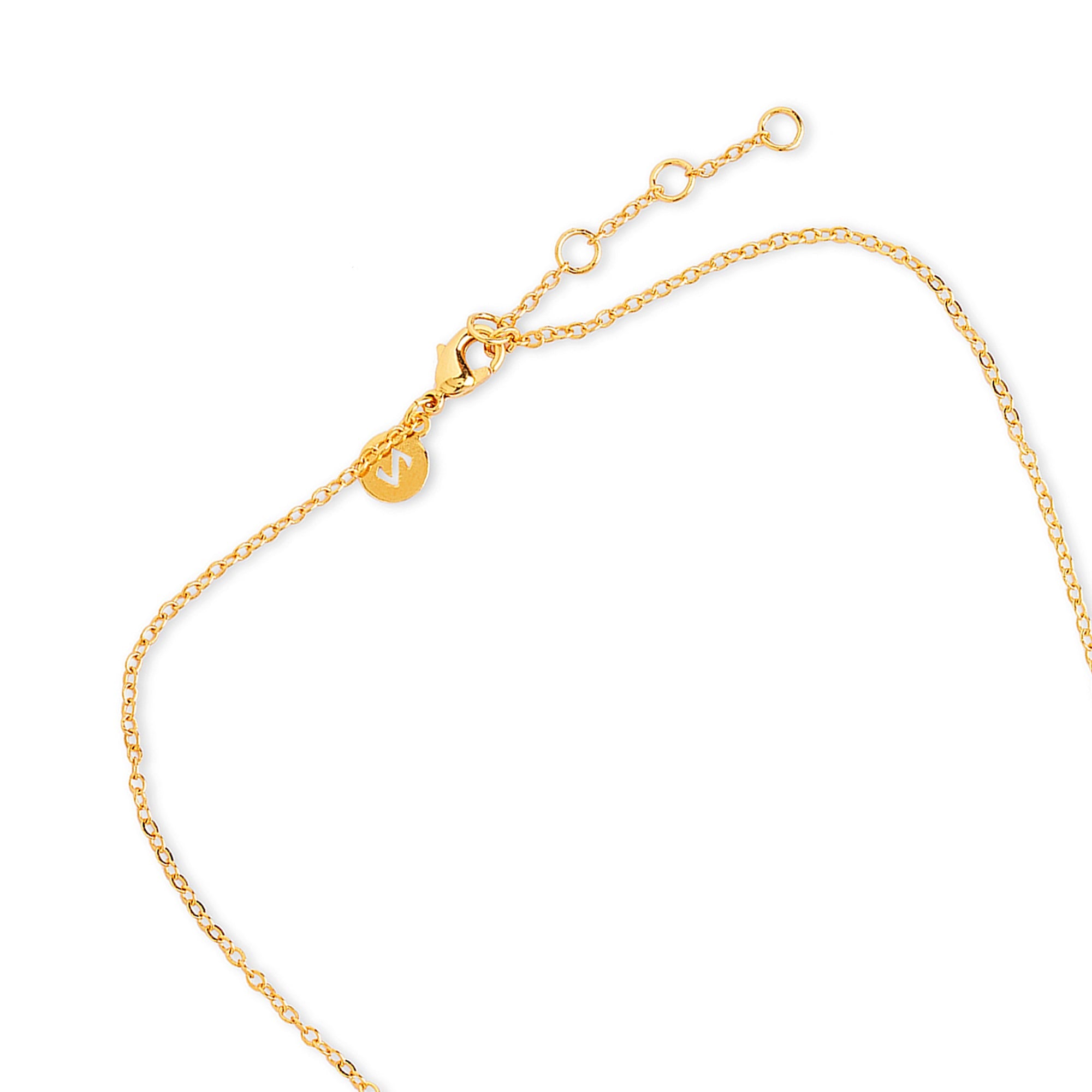 Real Gold Plated Gold Z Sunray T-Bar Pendant Necklace