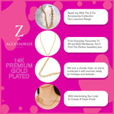 Real Gold-Plated Z Sun Chunky Chain Necklace