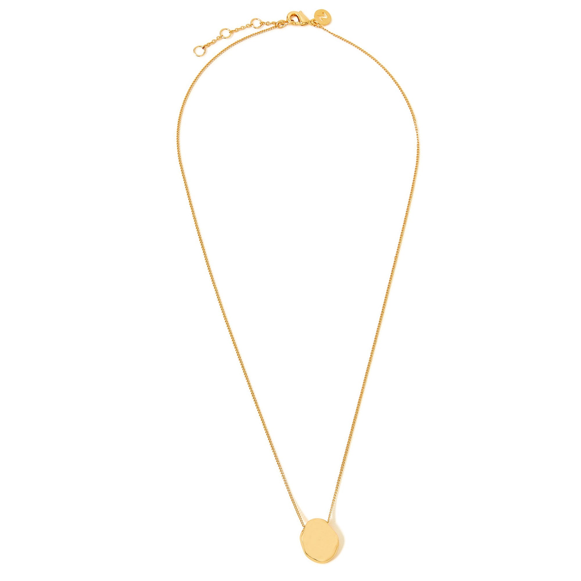 Real Gold-Plated Z Organic Shape Pendant Necklace