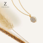 Real Gold-Plated Z Labradorite Pendant Necklace