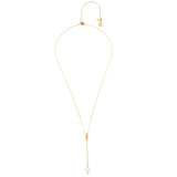 Real Gold-Plated Z Pearl Y-Chain Necklace