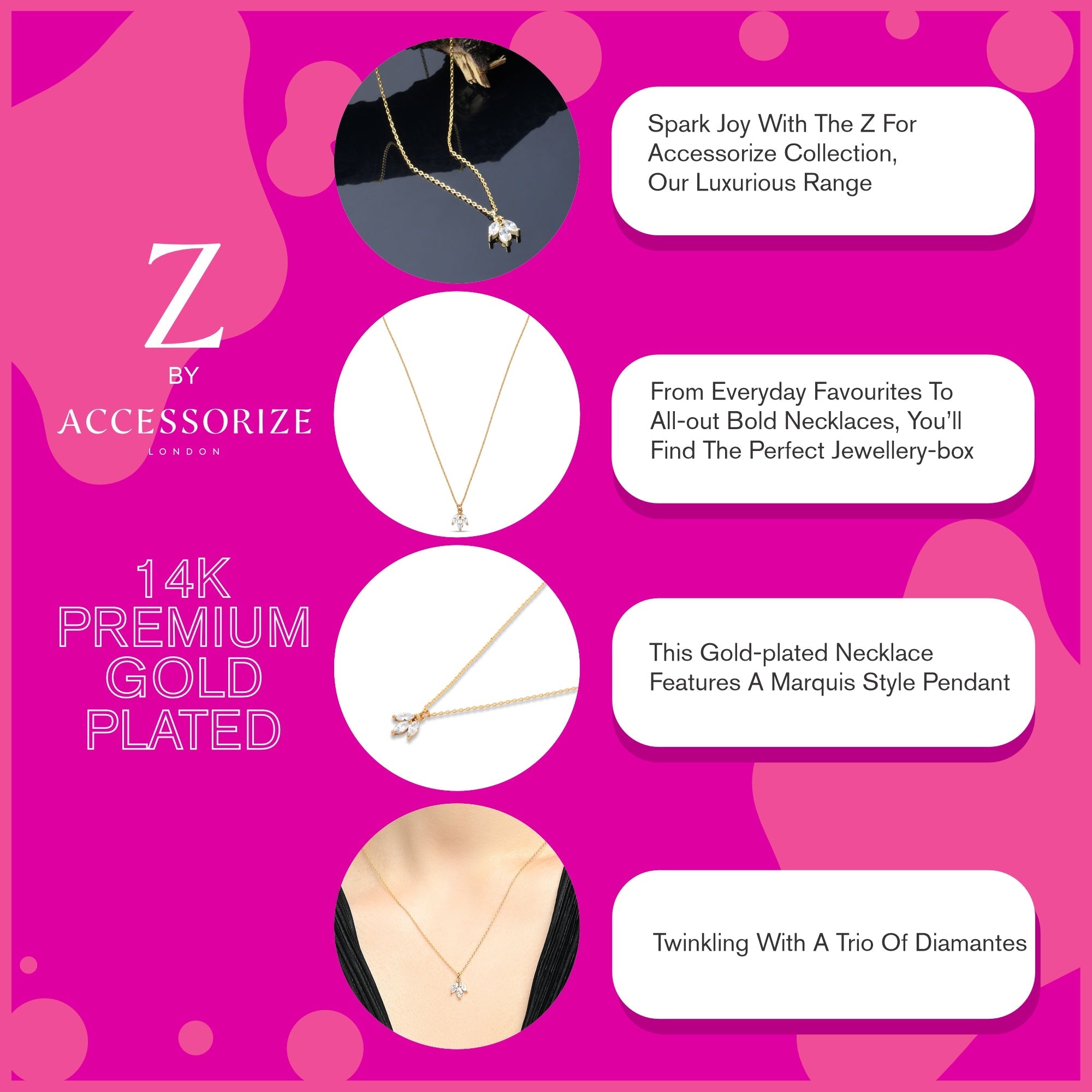Real Gold-Plated Z Sparkle Pendant Necklace