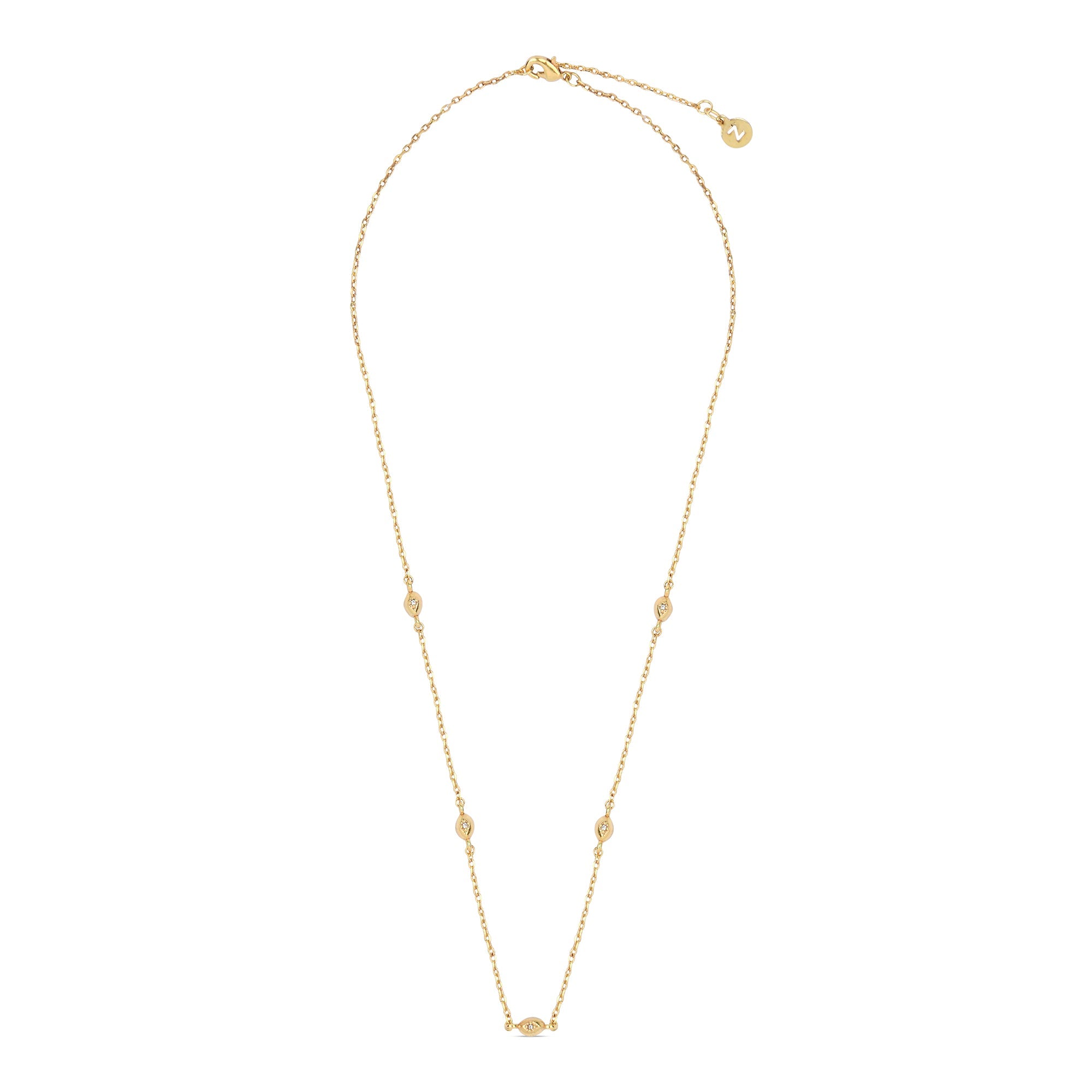 Real Gold Plated Z Sparkle Aventurine Necklace