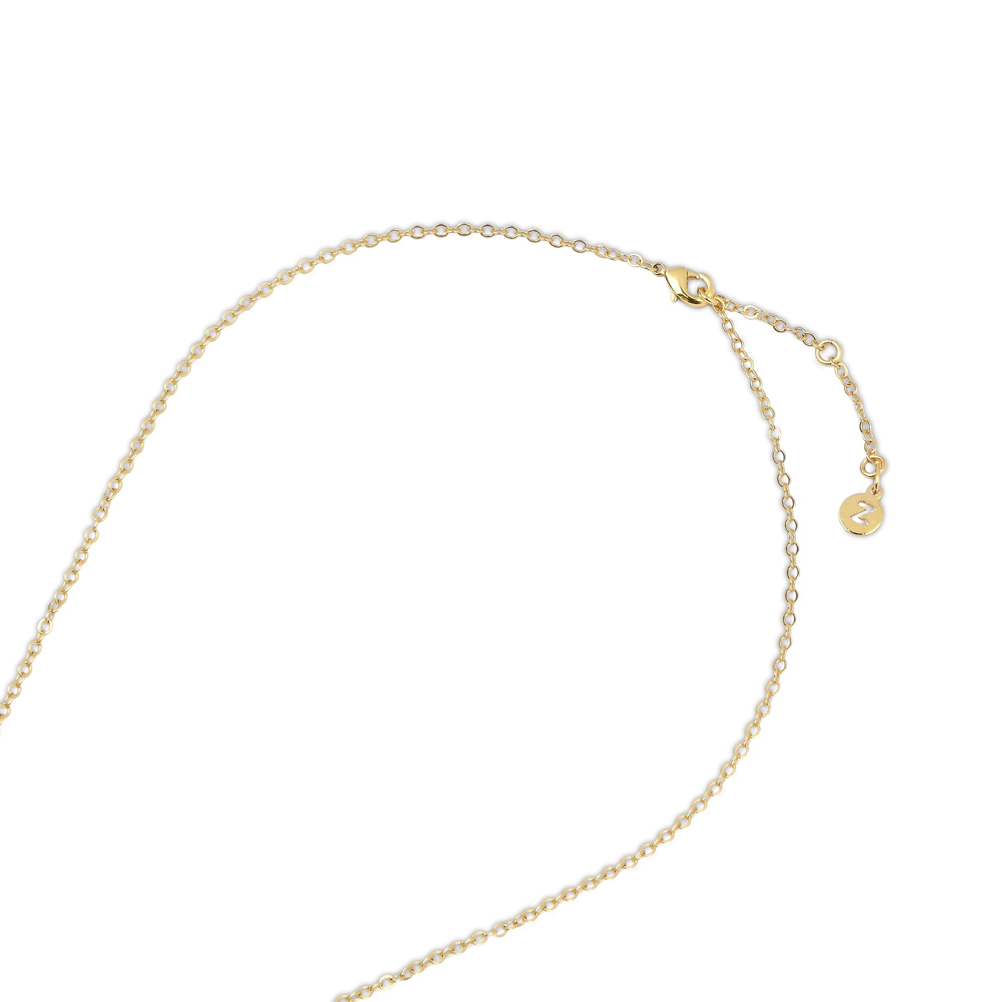 Real Gold Plated Z Black Onyx Pendant Necklace