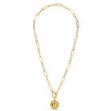 Real Gold Plated Z T-Bar Locket Trombone Chain