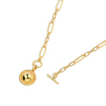 Real Gold Plated Z T-Bar Locket Trombone Chain