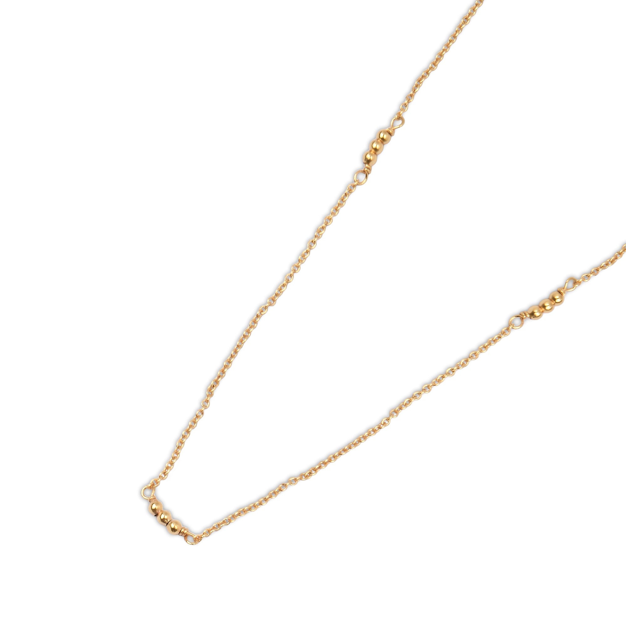 Real Gold Plated Z Bobble Long Chain Necklace