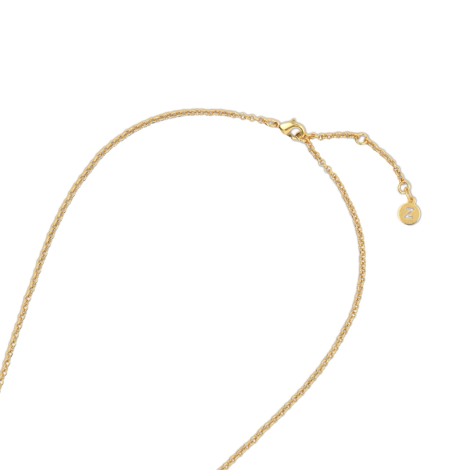 Real Gold Plated Z Bobble Circle Pendant Necklace