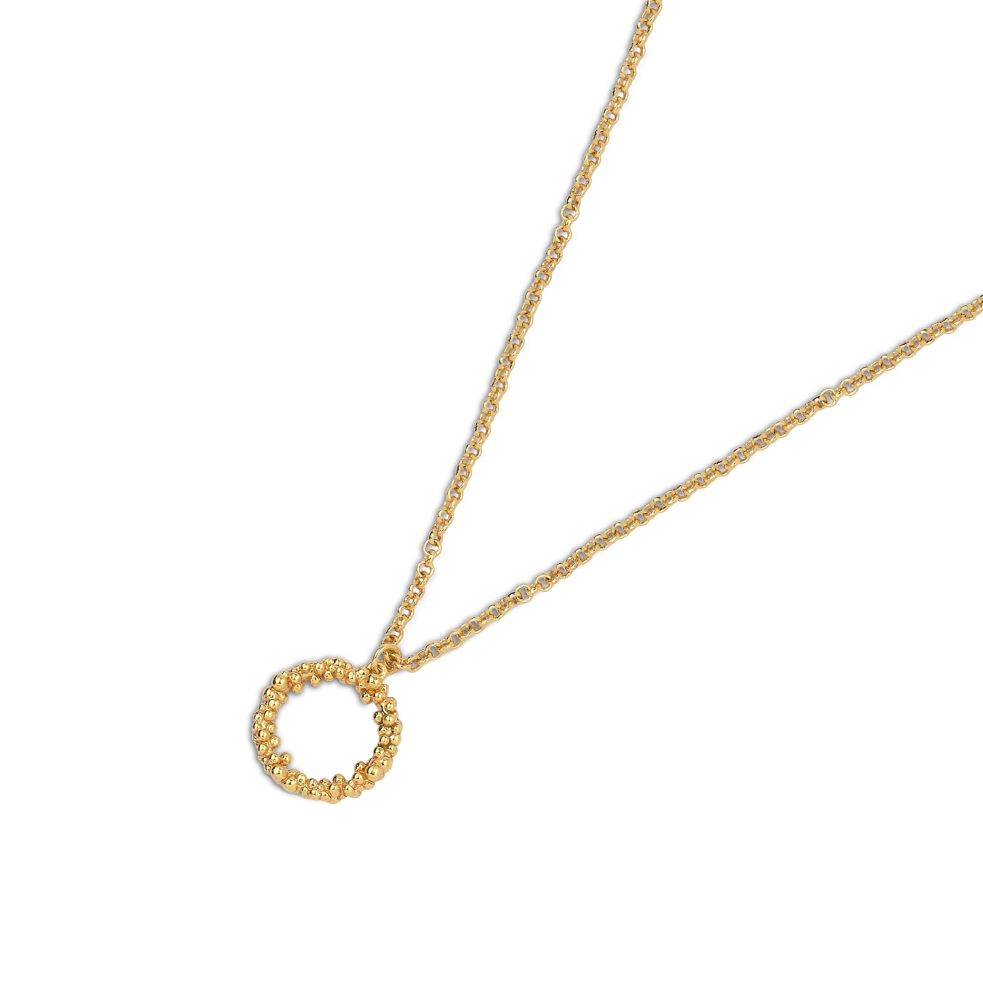 Real Gold Plated Z Bobble Circle Pendant Necklace