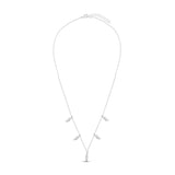 925 Pure Sterling Silver Plated Feather Station Necklace