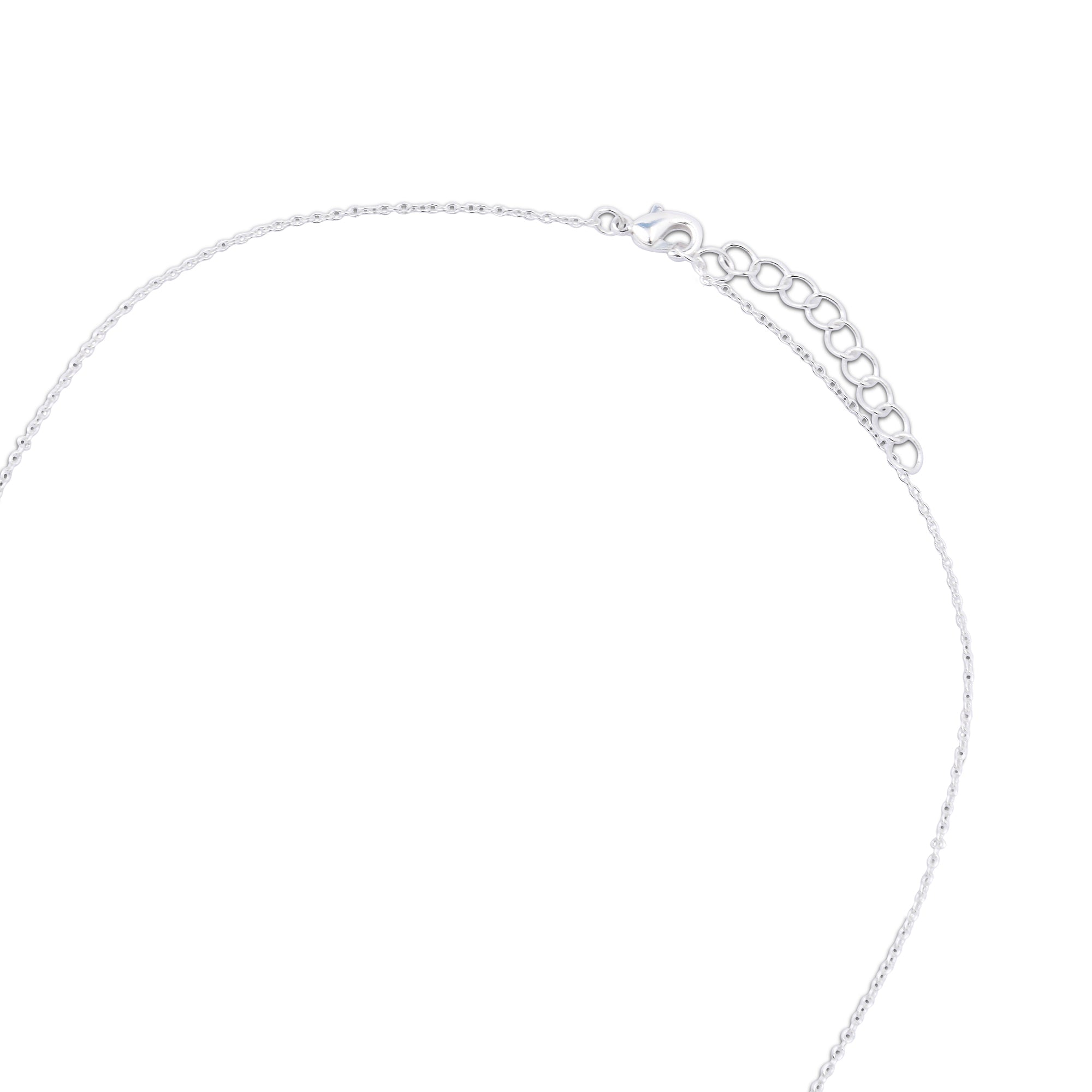 925 Pure Sterling Silver Plated Feather Station Necklace