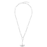 925 Pure Sterling Silver Plated Twist T-Bar Necklace