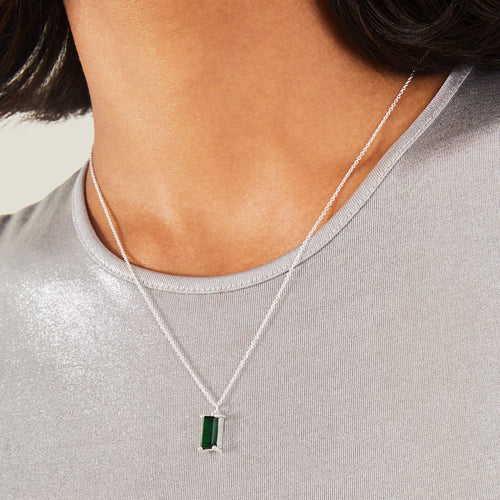 Sterling Silver Stone Pedant Necklace