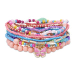 Accessorize London Girl's Pom Beaded Bangle Set