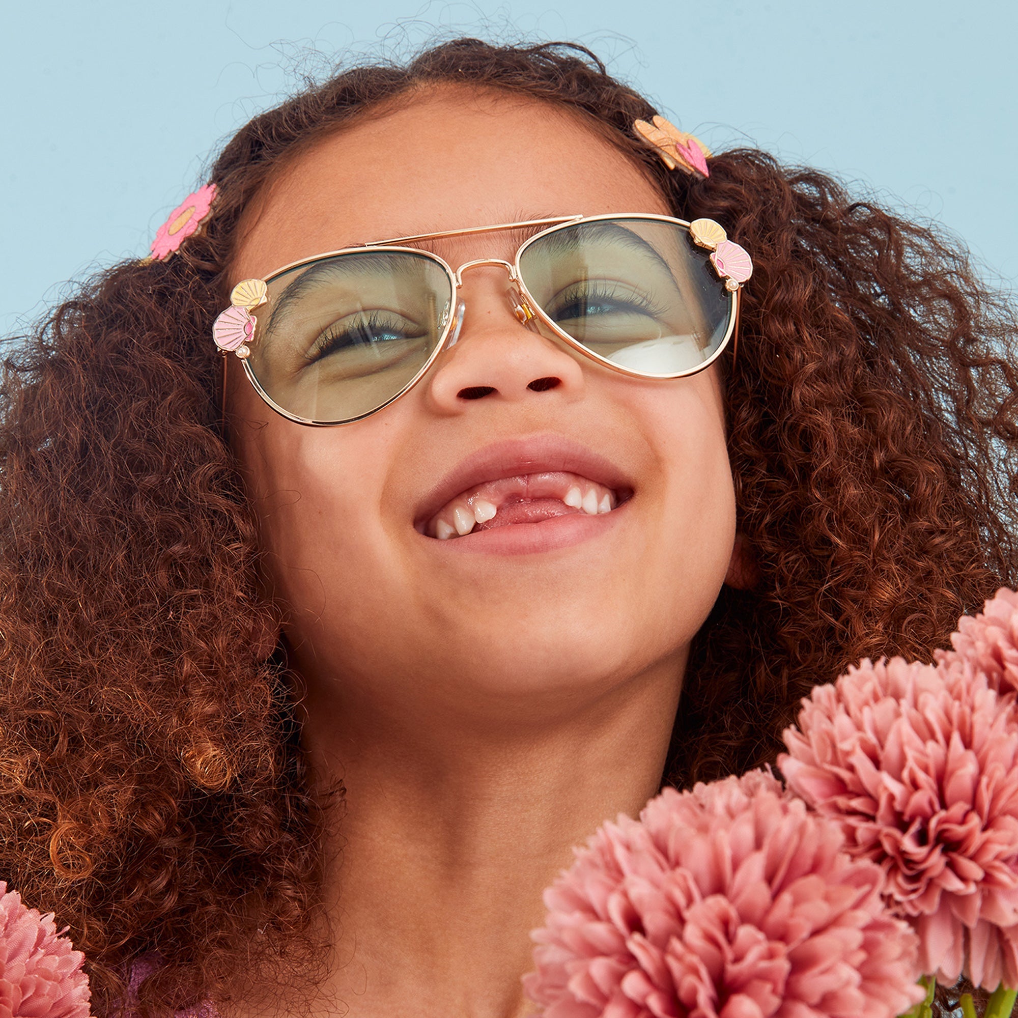 Shell Aviator Sunglasses For Girls