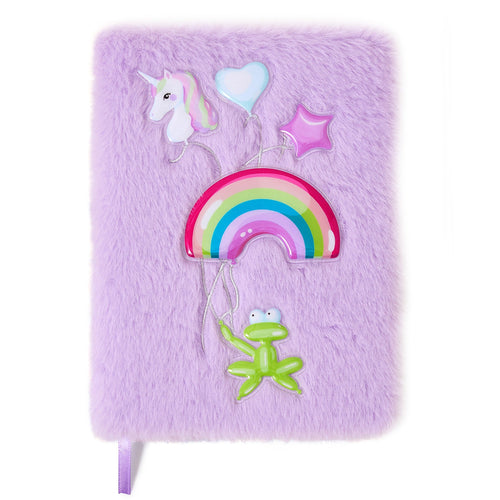 Accessorize London Girl's Balloon Faux Fur Notebook