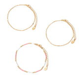 Accessorize London Women's Gold Bead And Chain Anklets Pack Of 3