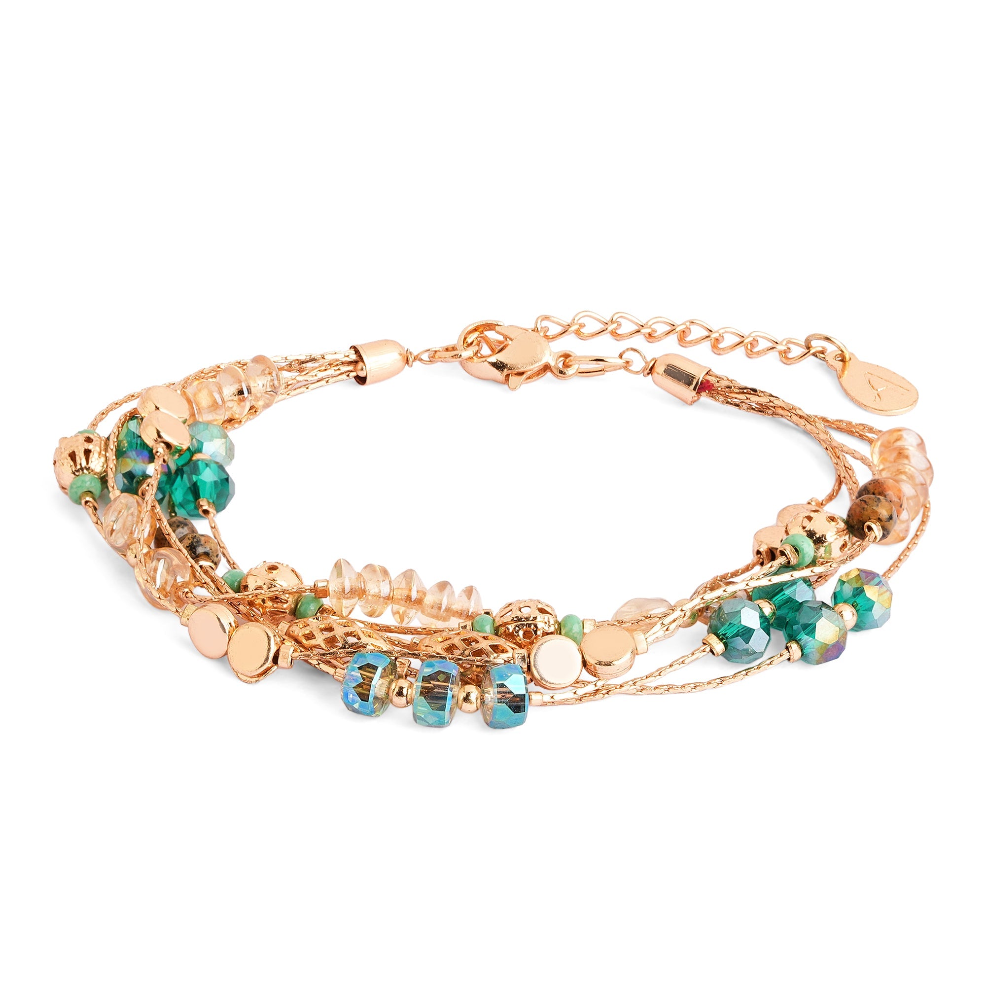 Accessorize London Women's Multi Layered Beaded Clasp Bracelet