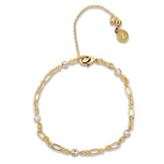 Real Gold-Plated Z Sparkle Chain Bracelet