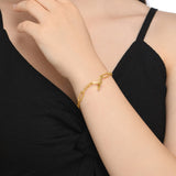 Real Gold Plated Z Trombone Chain T-Bar Bracelet
