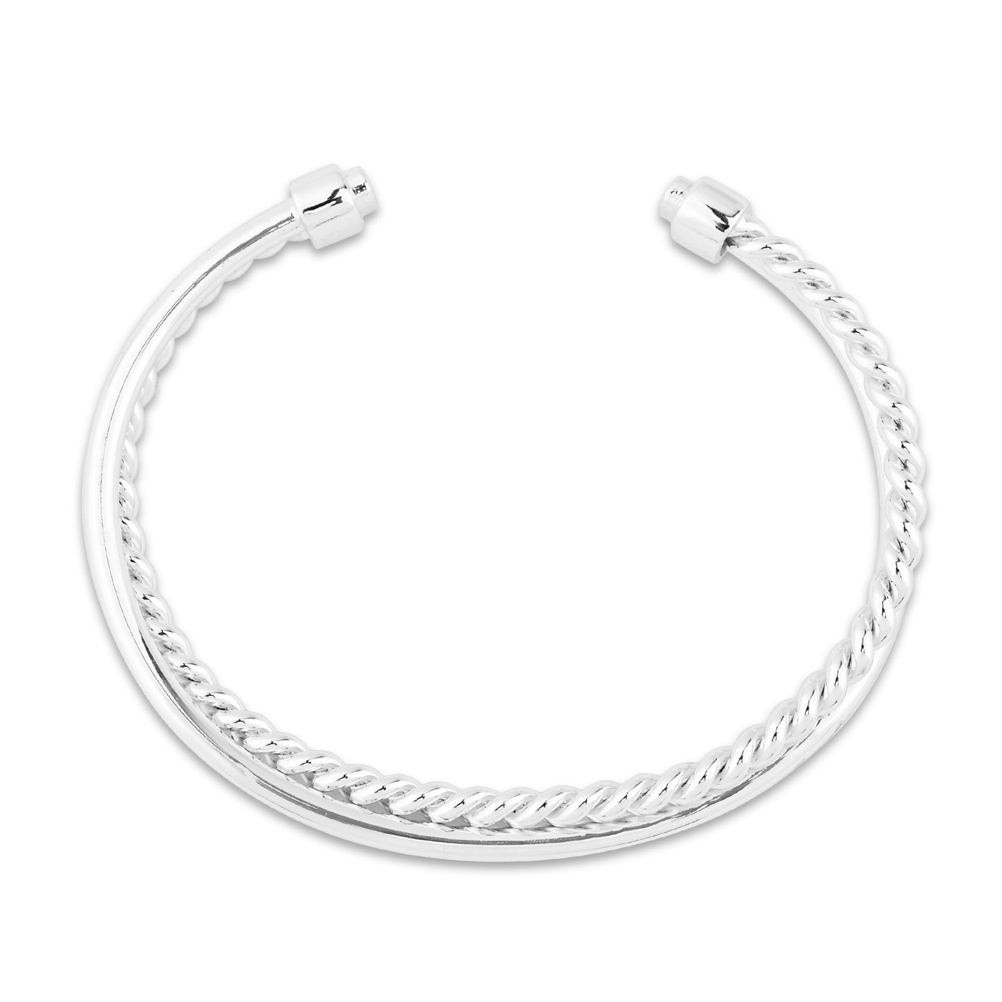 925 Pure Sterling Silver Plated Twisted Bangle