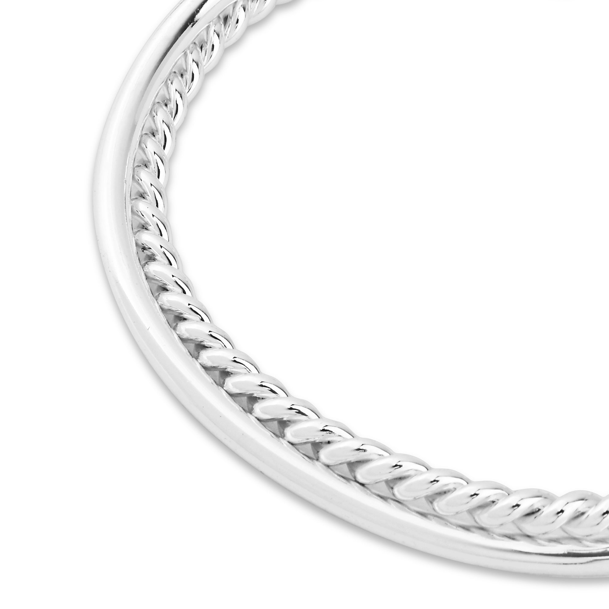 925 Pure Sterling Silver Plated Twisted Bangle