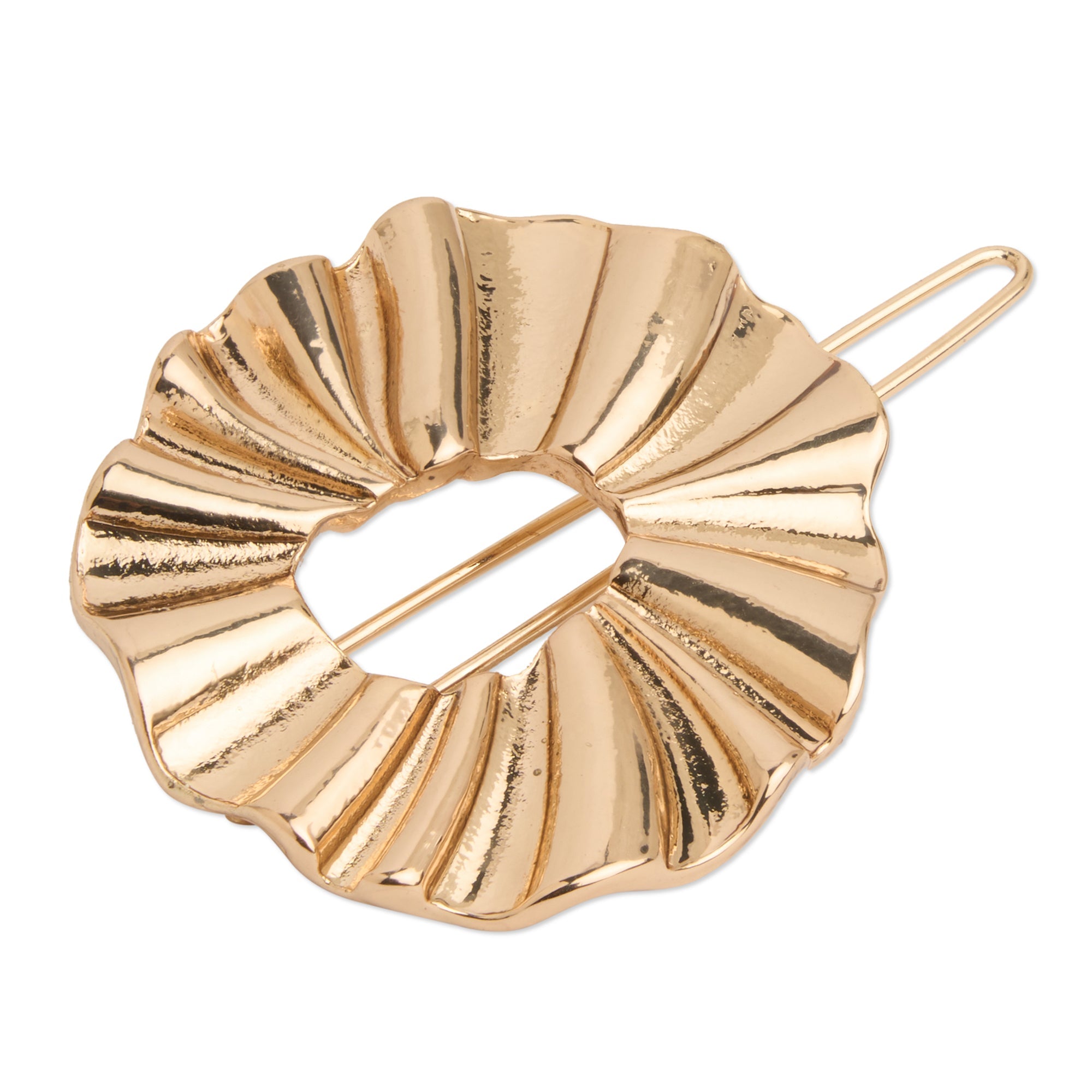 Accessorize London Gold Pleated Metal Hair Clip