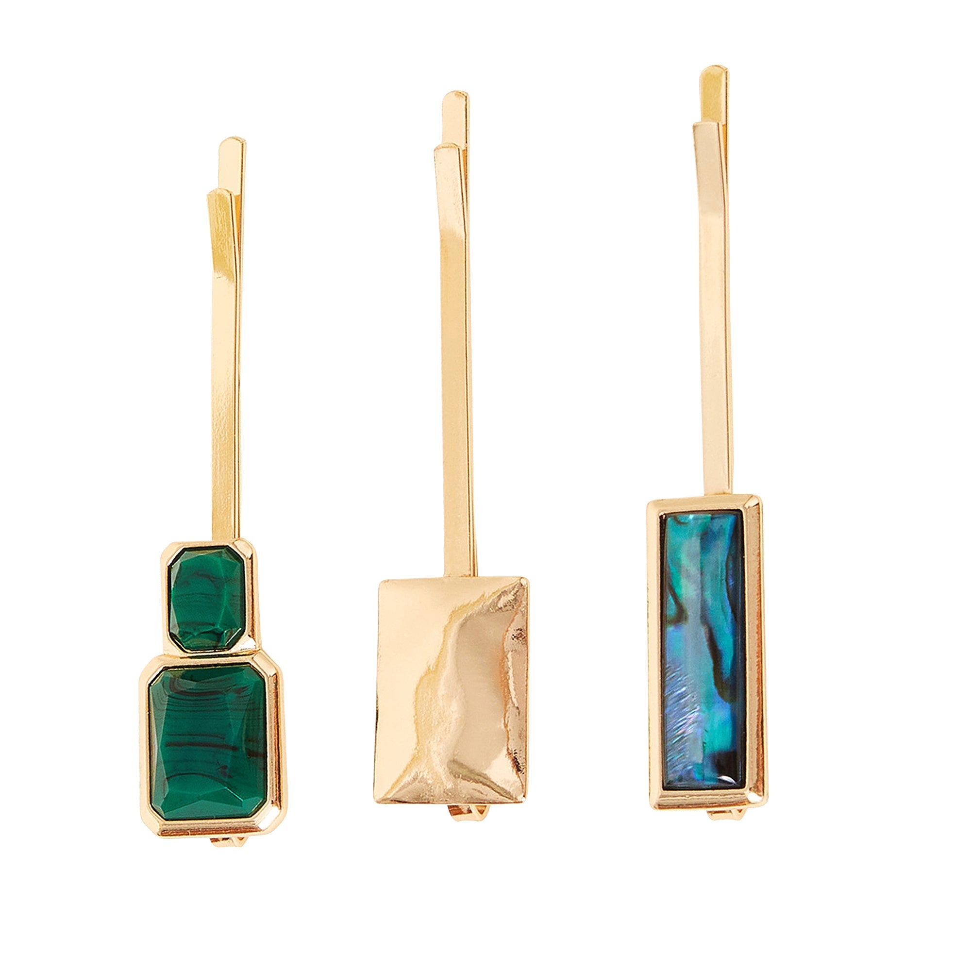 Square Embellished Hair Slides
