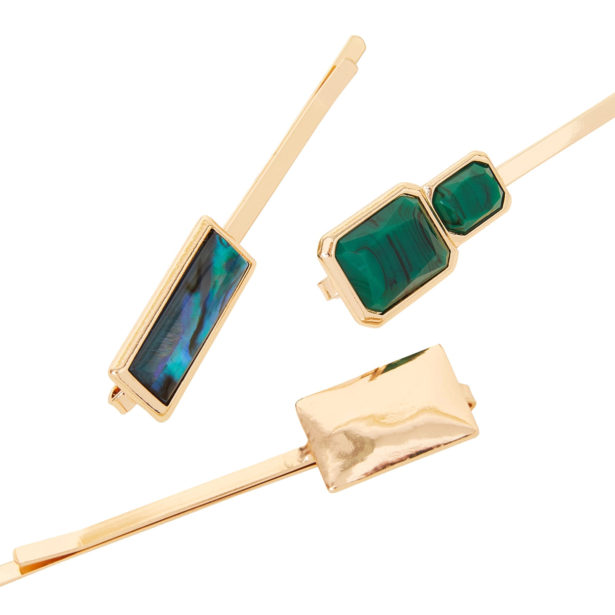 Square Embellished Hair Slides
