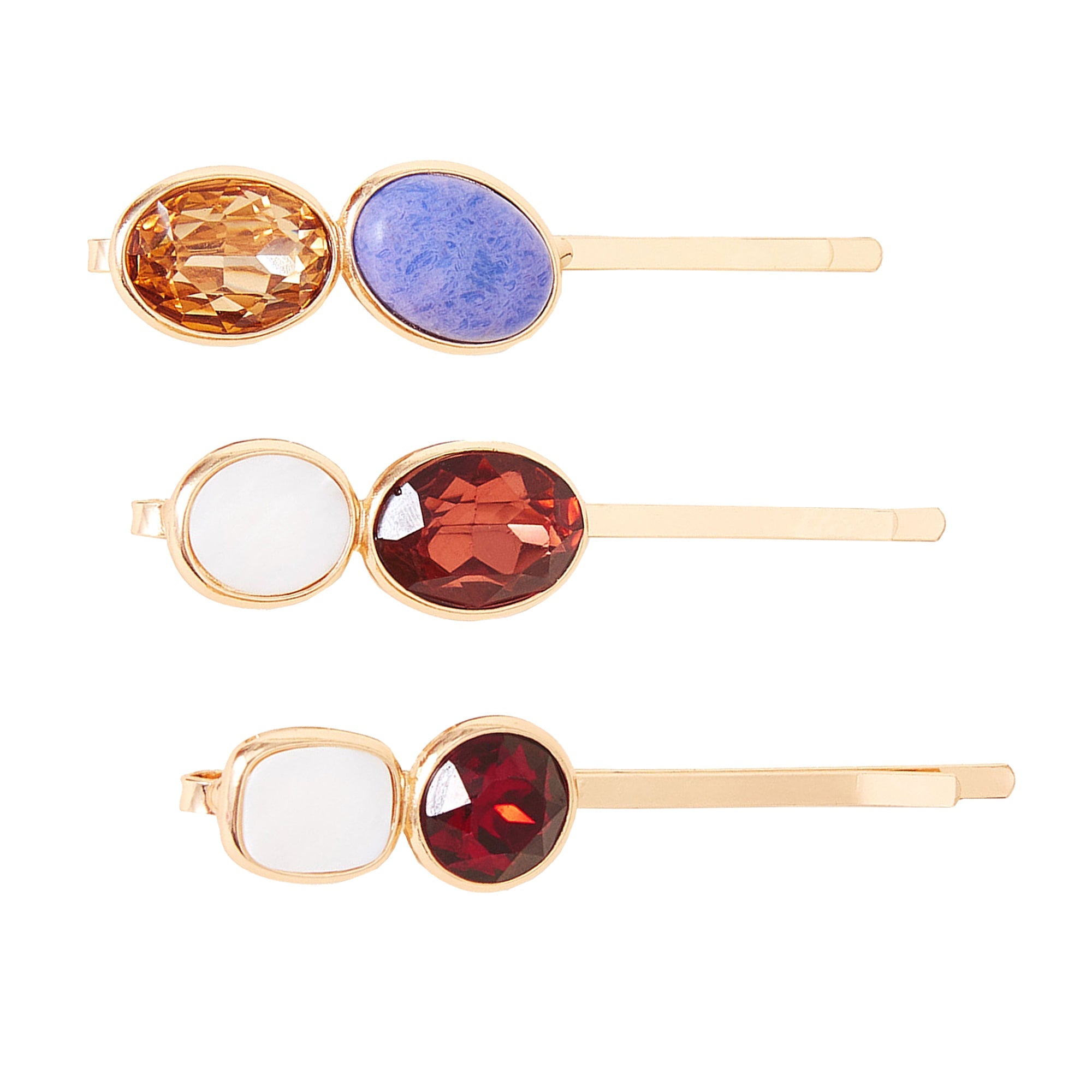 Mixed Gem Hair Slides