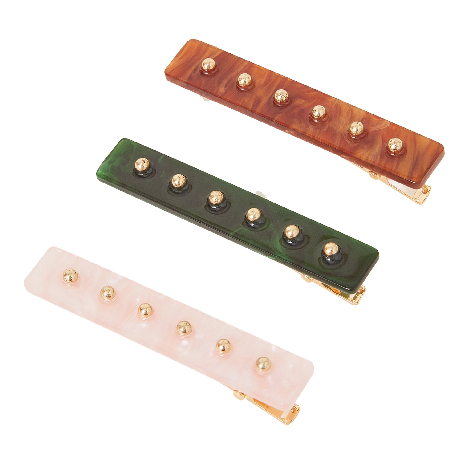 Stud Resin Salon Clips Set Of Three Features