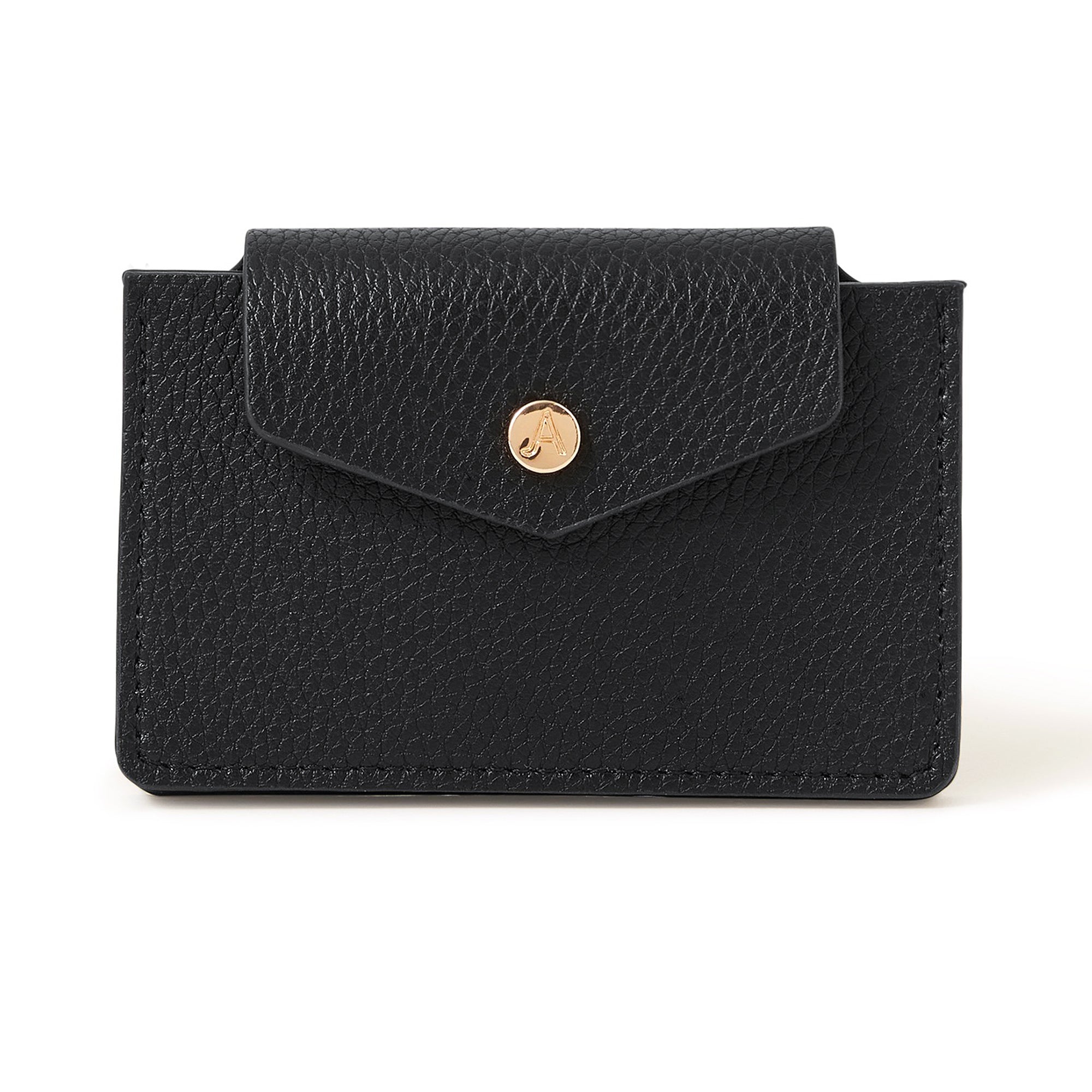 Accessorize London Women's Faux Leather Black Triple Cardholder