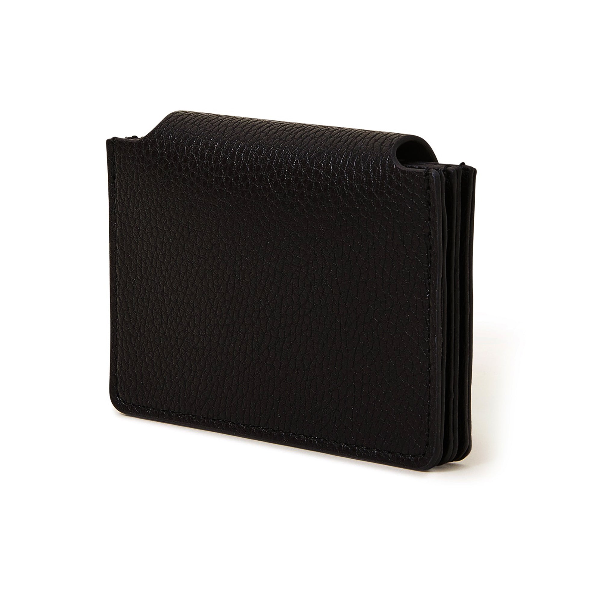 Accessorize London Women's Faux Leather Black Triple Cardholder