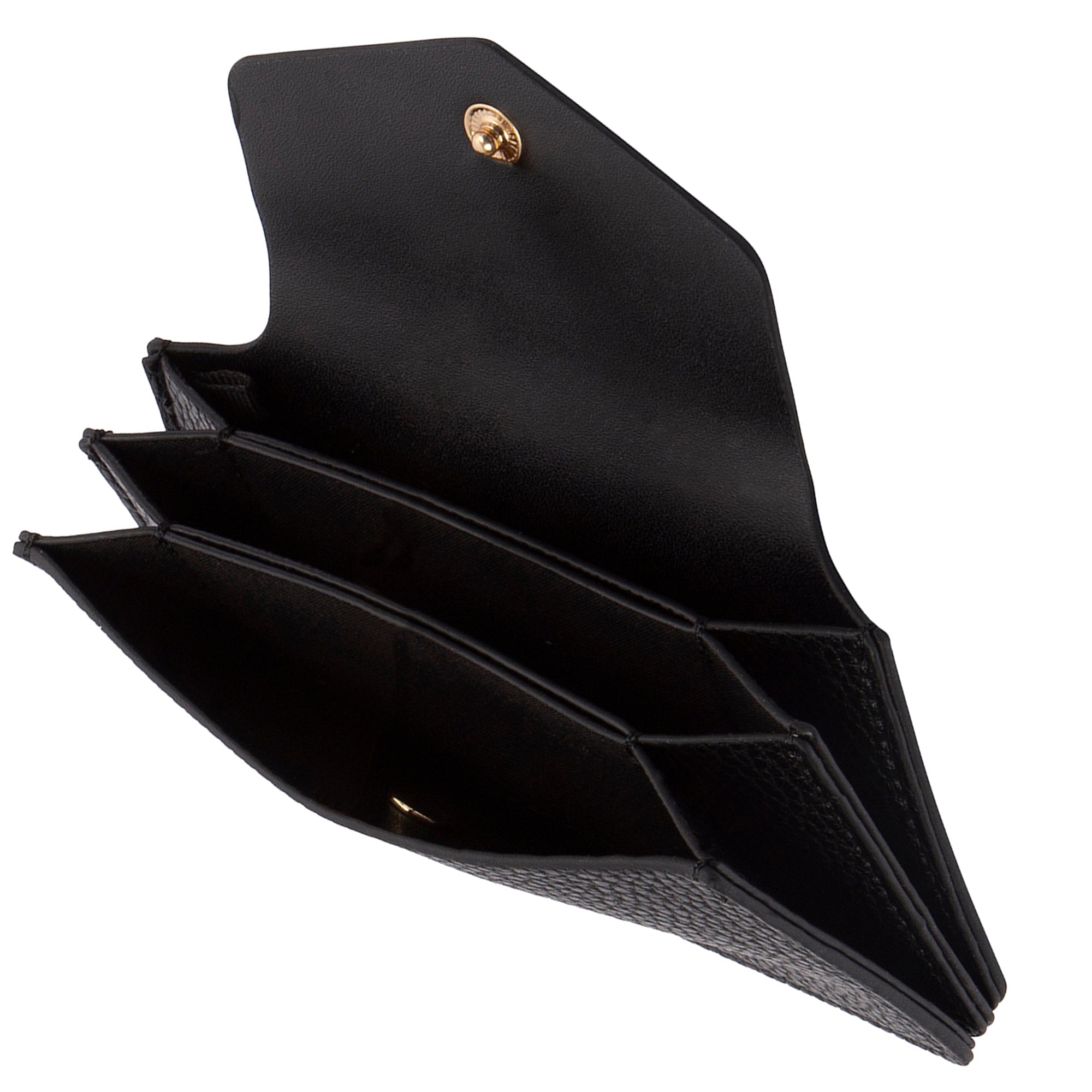 Accessorize London Women's Faux Leather Black Triple Cardholder