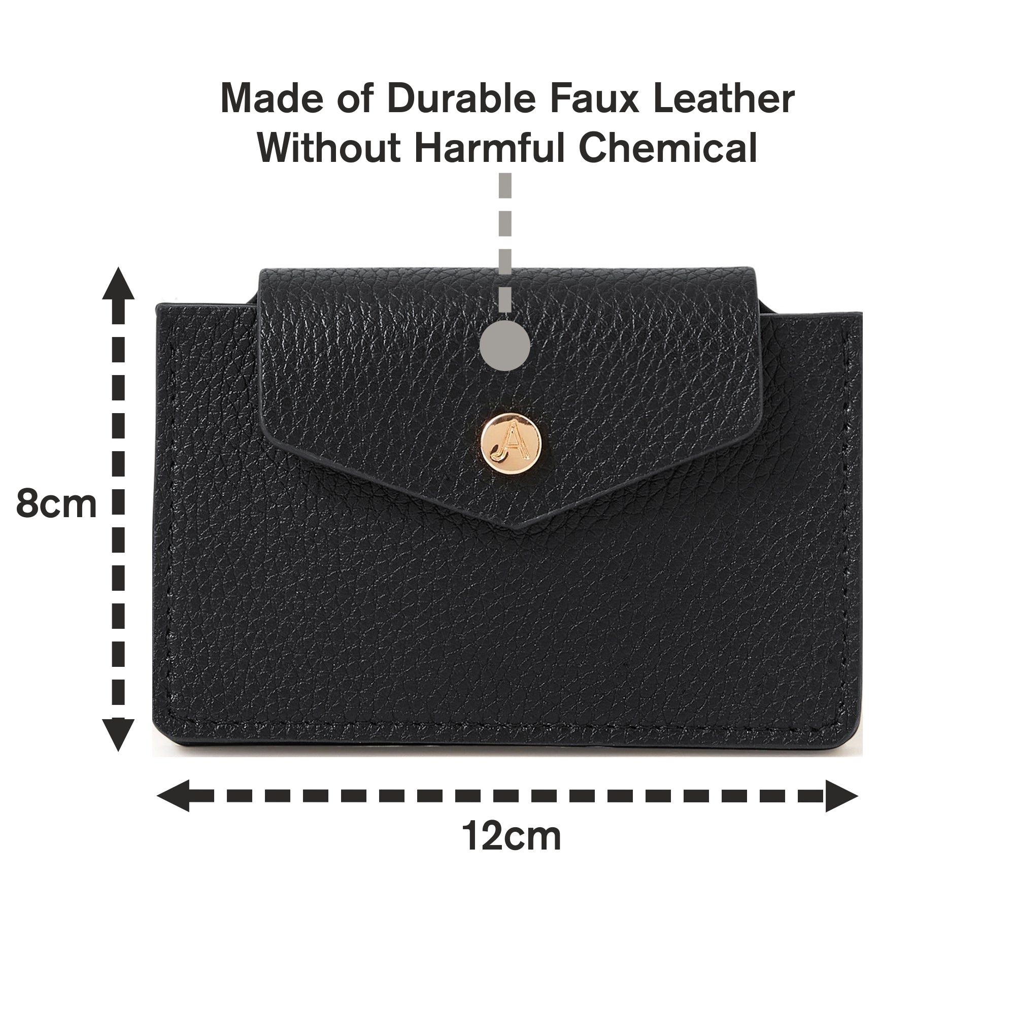 Accessorize London Women's Faux Leather Black Triple Cardholder
