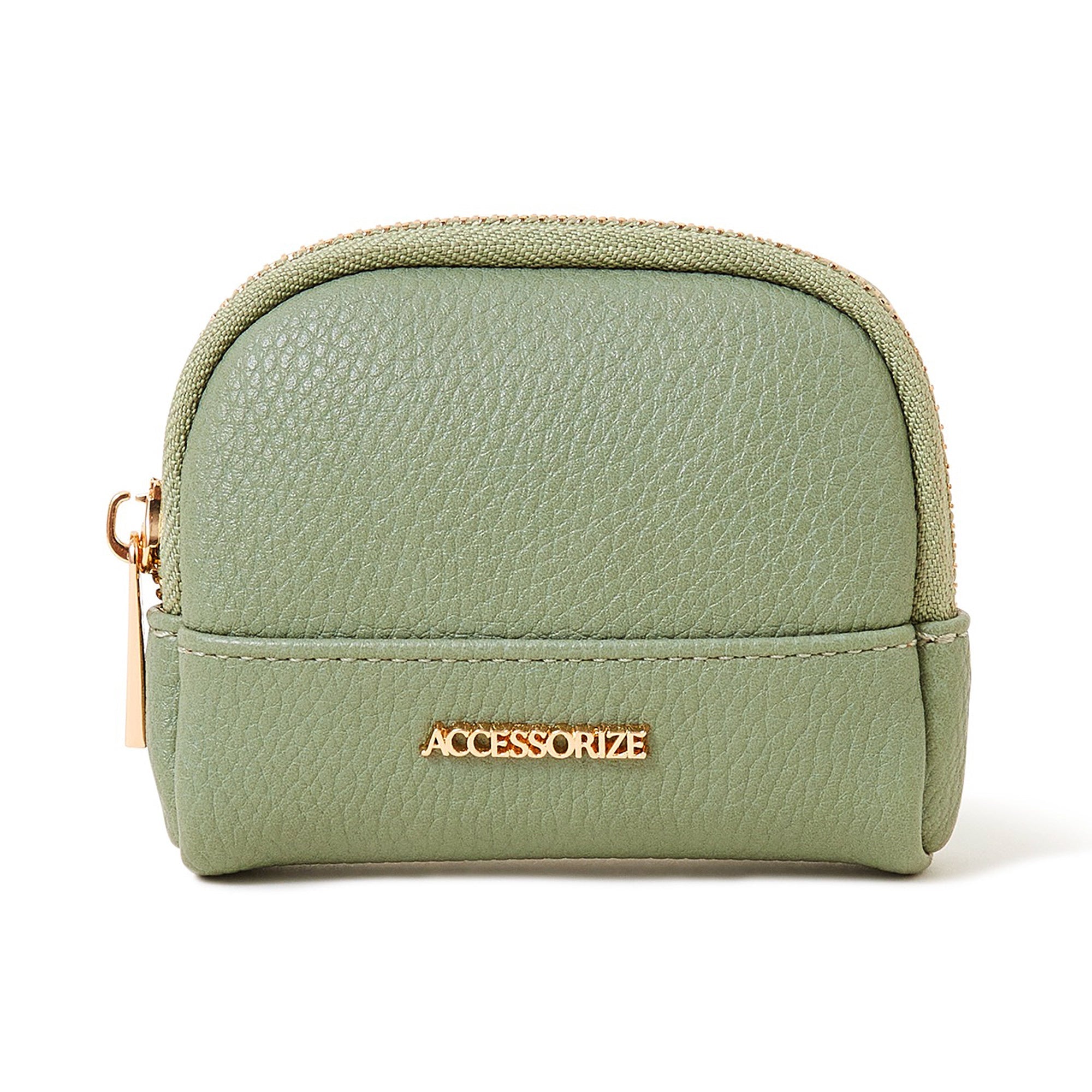 Accessorize London Women's Faux Leather Green Soft Crescent Coin Purse