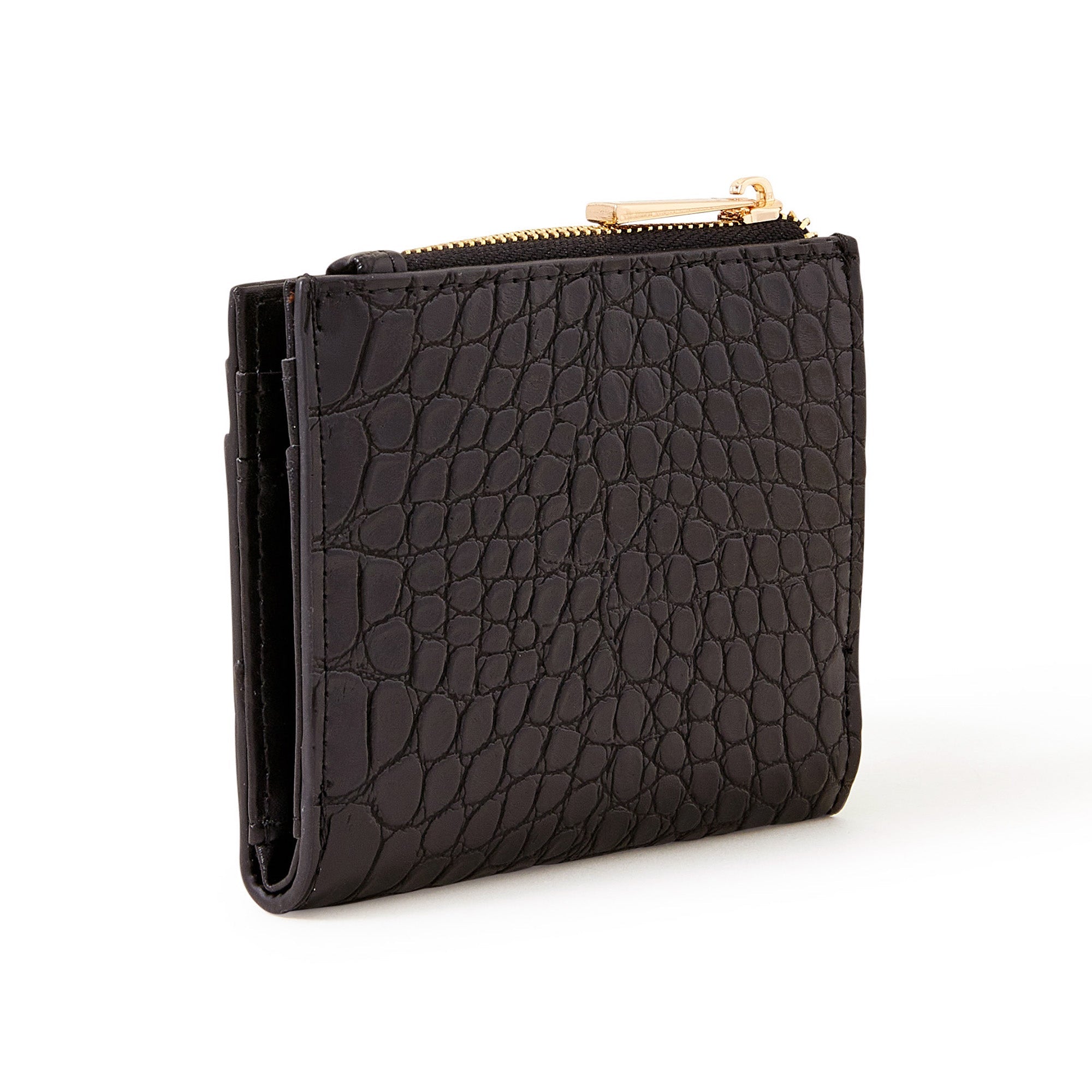 Accessorize London Women's Black Croc Cardholder Zip