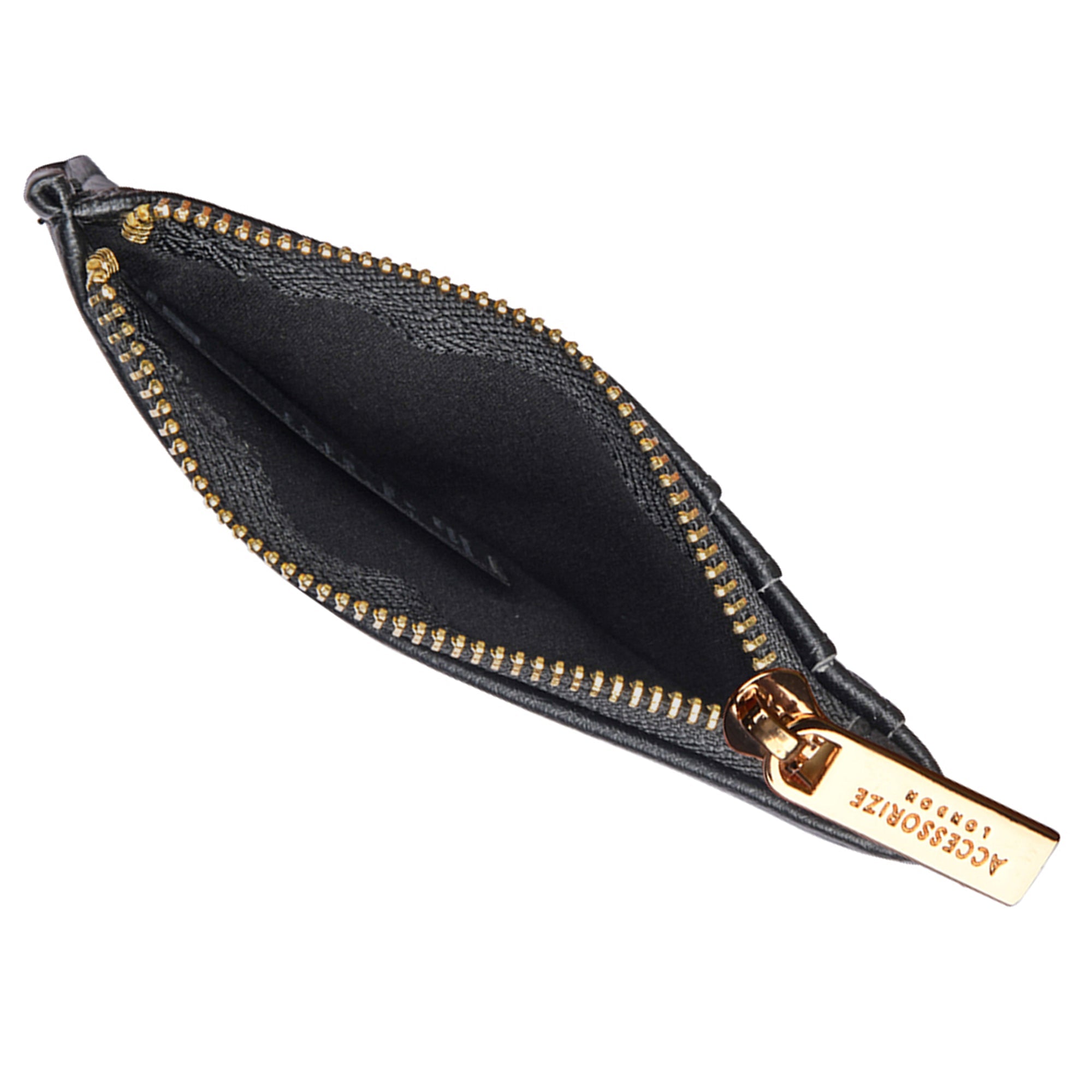Accessorize London Women's Black Embroidered Cardholder